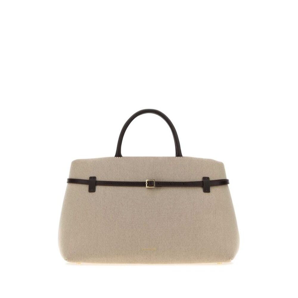 Manu Atelier Women Cappuccino Canvas Le Cambon 40 Shopping Bag